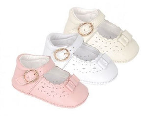 Pre-walkers ballerina shoes (pink/white/ivory)