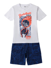 Load image into Gallery viewer, White Basket ball T-Shirt &amp; Shorts Set
