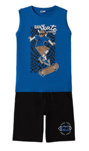 Sleeveless Skateboard T-Shirt & Shorts Set
