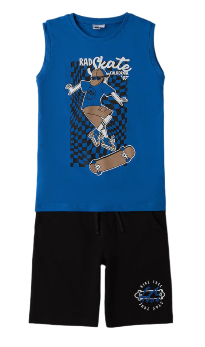 Sleeveless Skateboard T-Shirt & Shorts Set