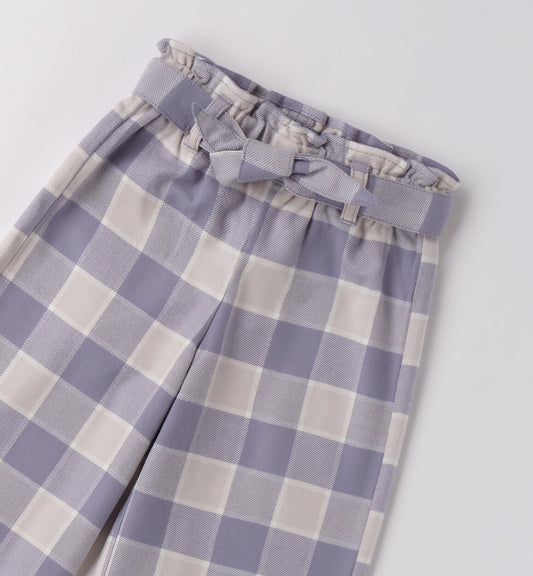 Checked Wide Leg Pants