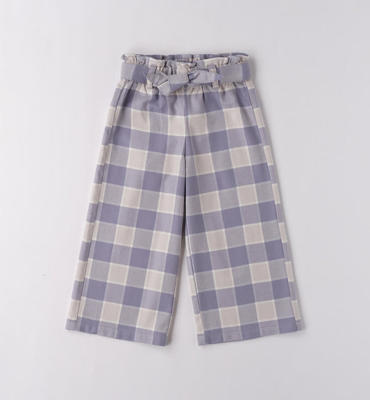 Checked Wide Leg Pants