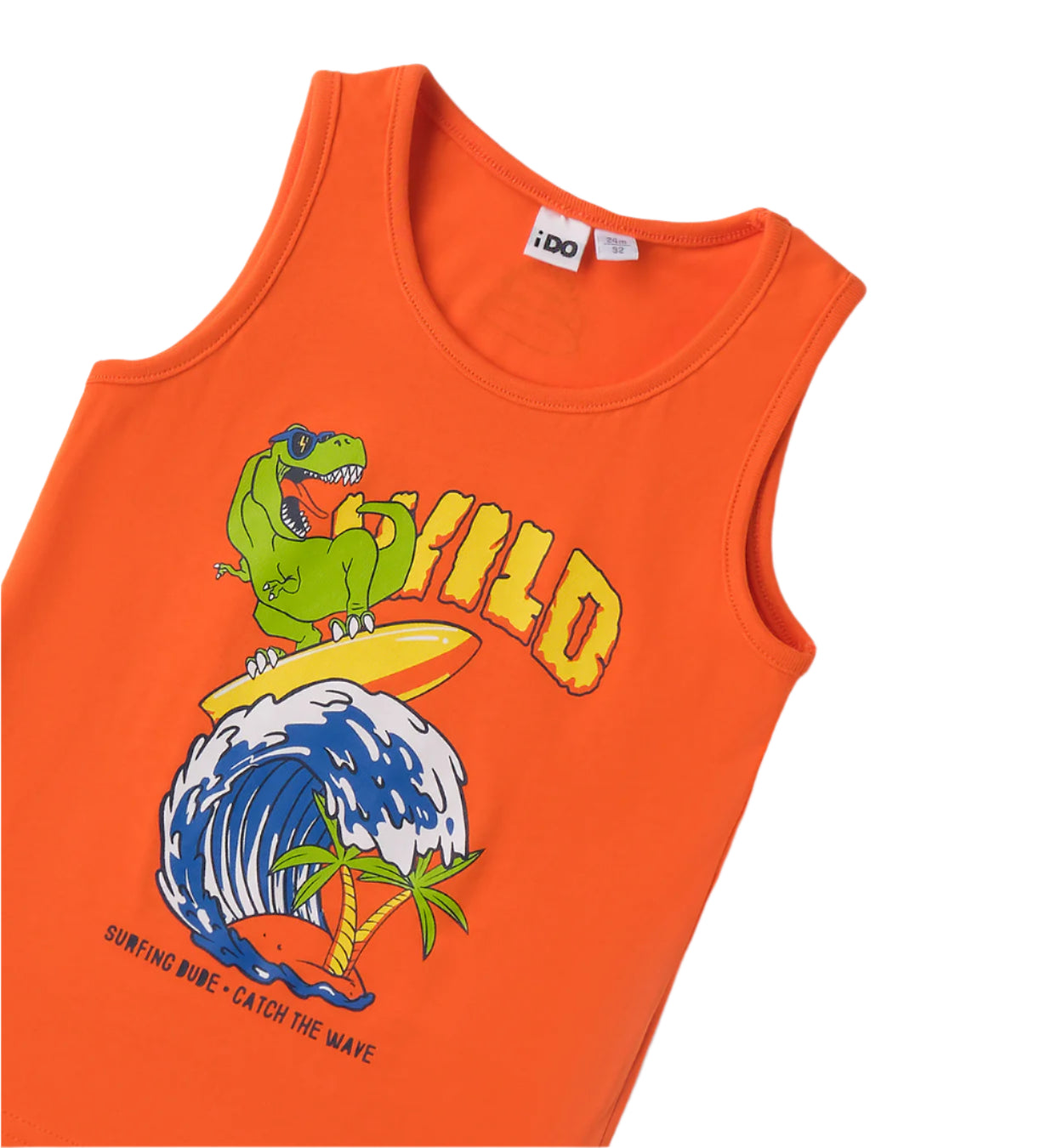 Orange Surfing Sleeveless T-Shirt