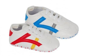 White & Blue/Red baby shoes