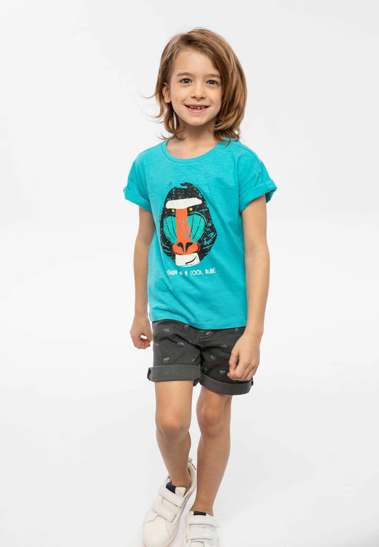 Teal monkey t-shirt