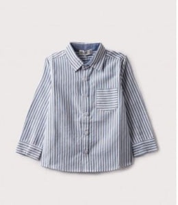 Striped White/Blue Button Shirt