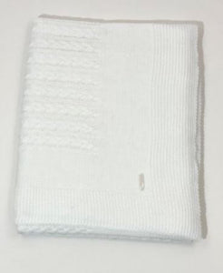 White Fine Knitted Blanket