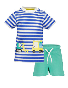 Striped t-shirt & Green Shorts 2 pc Set