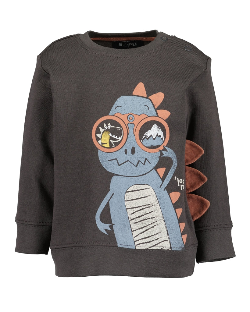 Dark grey dinosaur sweater