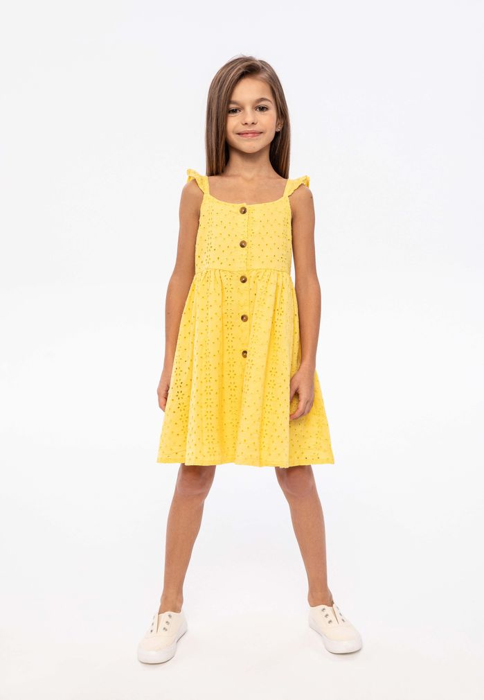 Embroidery yellow dress