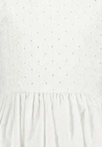 Sleeveless White Embroidery Dress