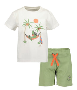 Lazy Crocodile T-Shirt & Shorts Set