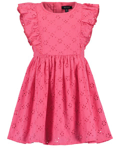Sleeveless Pink Embroidery Dress