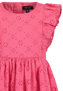 Sleeveless Pink Embroidery Dress