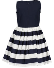 Load image into Gallery viewer, Dark Blue Sleeveless Stripped Dress
