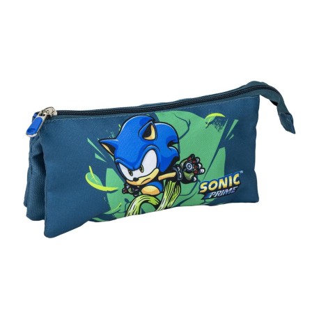 3 compartment Sonic pencil case