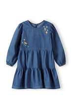 Load image into Gallery viewer, Denim Dress with Embroidery Flowers
