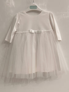 White bow tulle dress