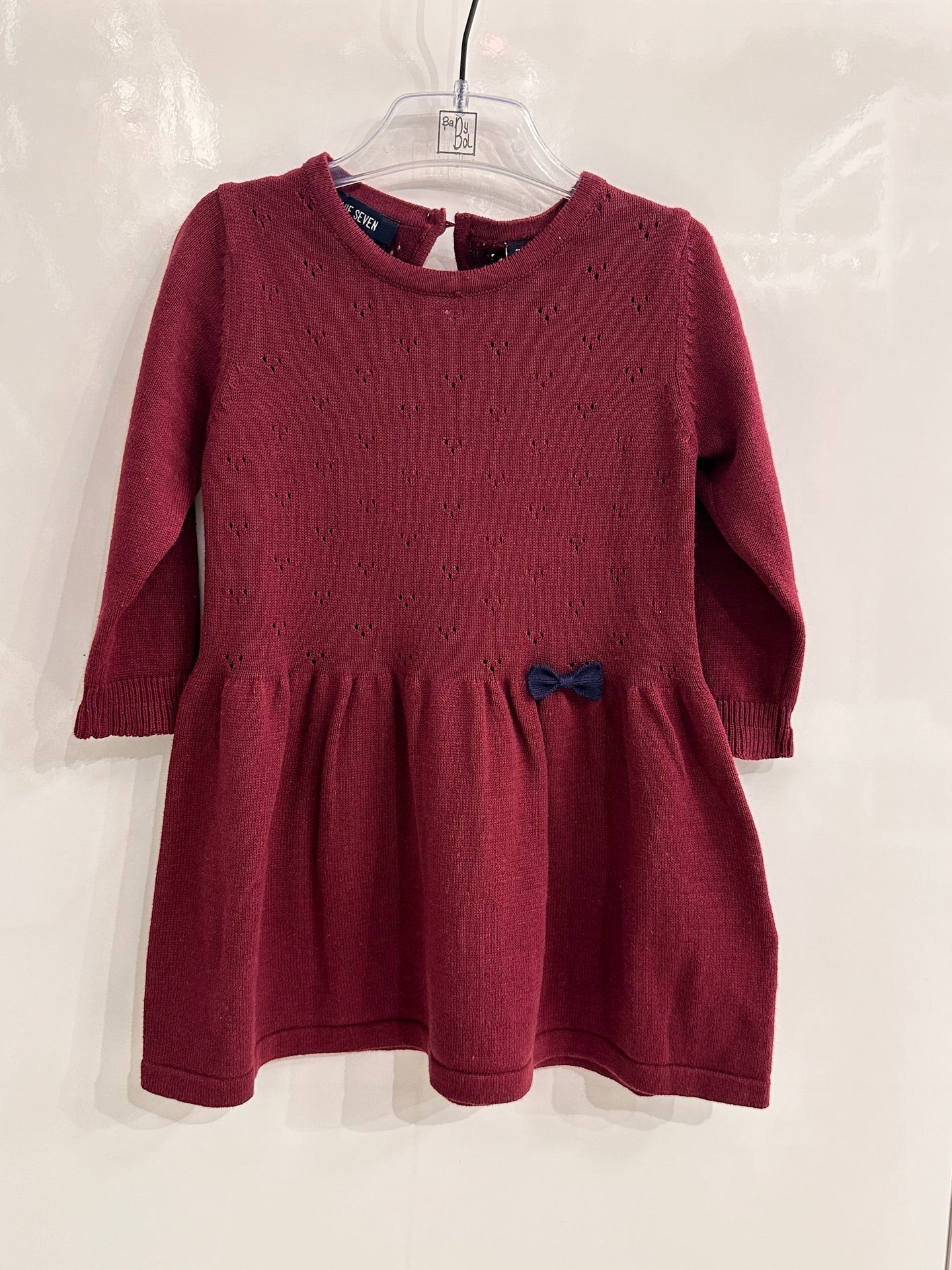 Long sleeve burgundy dress