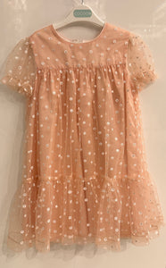 Blush dress with daises flowers