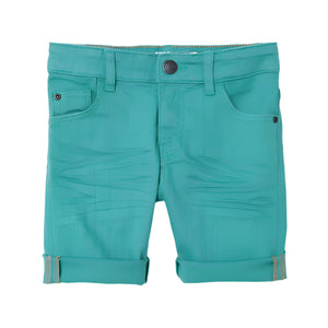 Teal denim shorts