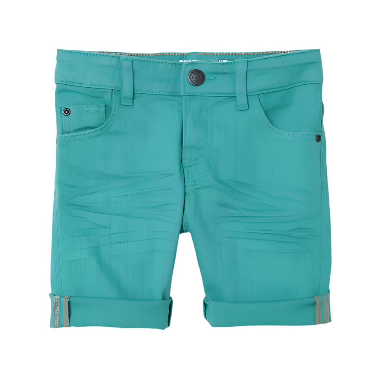 Teal denim shorts