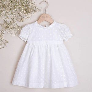 White circle flowers dress