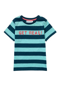 Striped blue & Teal Get Real t-shirt