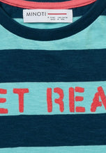 Load image into Gallery viewer, Striped blue &amp; Teal Get Real t-shirt
