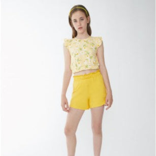 Yellow Flower T-shirt & Shorts Set