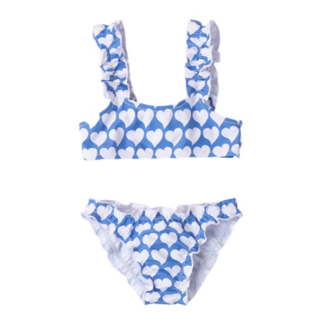 2 Piece Heart Polka Swimsuit