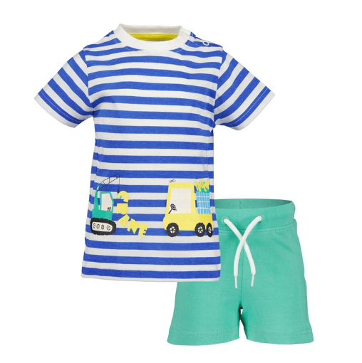 Striped t-shirt & Green Shorts 2 pc Set