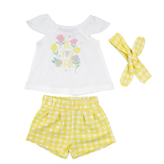 Be You Tiful White & Yellow 2 pc Set