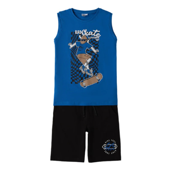 Sleeveless Skateboard T-Shirt & Shorts Set