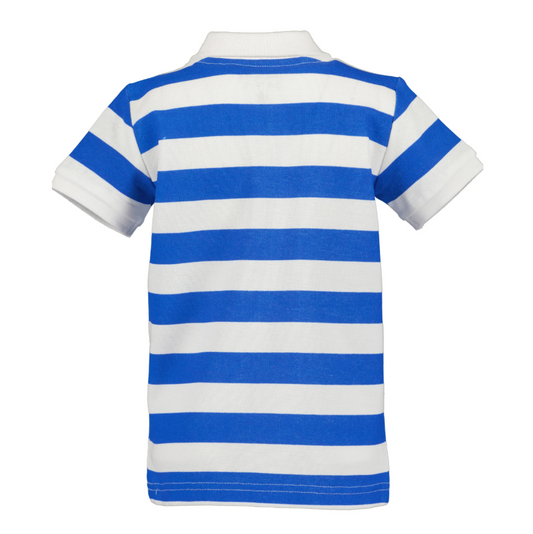 Blue & White Striped Polo T-Shirt