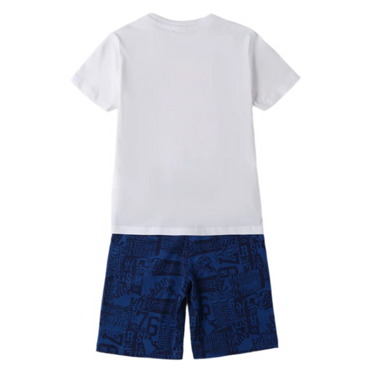 White Basket ball T-Shirt & Shorts Set