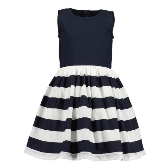 Dark Blue Sleeveless Striped Dress
