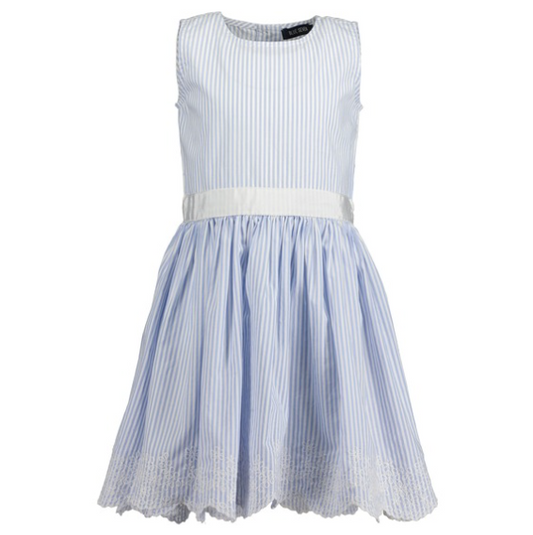 Light Blue Sleeveless Striped Dress