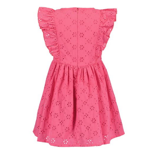Sleeveless Pink Embroidery Dress