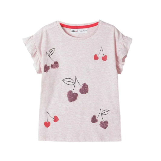 Cherry heart sequin t-shirt