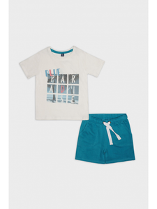 Blue paradise t-shirt & shorts set