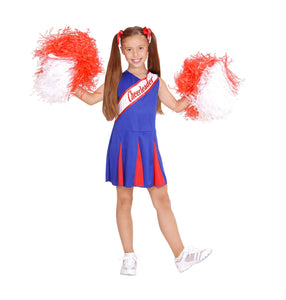 Cheerleader girl blue costume