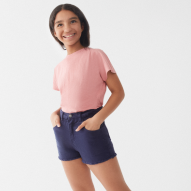 Navy denim shorts