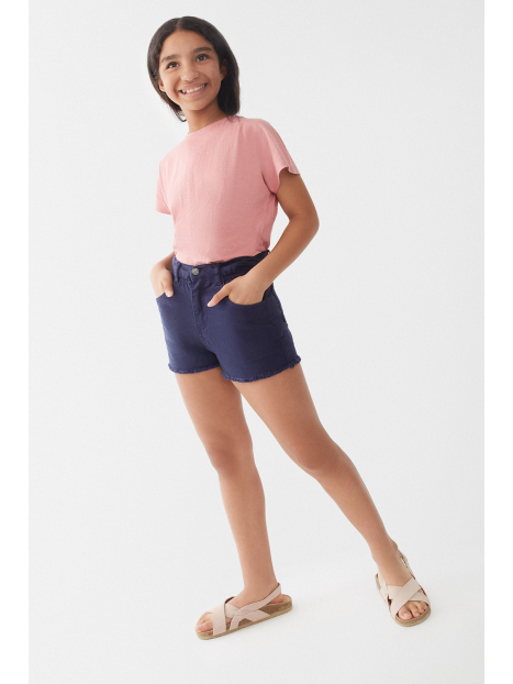 Navy denim shorts