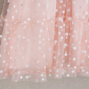 Blush dress with daisies