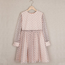 Load image into Gallery viewer, Peach tulle dress with black polka dots
