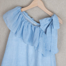 Load image into Gallery viewer, Blue cotton dress with frill

