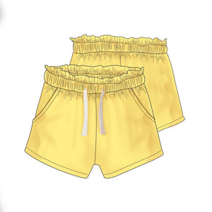 Yellow cotton shorts