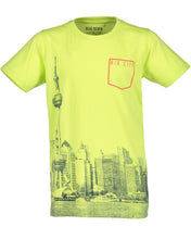 Load image into Gallery viewer, T-shirt with print (available in blue and lime)
