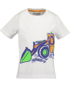 White t-shirt with truck print